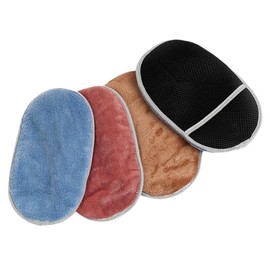 STOBAZA Car Cleaning Gloves 4 Pack Wash Mitts Fleece Microfiber Mitts for Auto Wash Scratch for Car Detailing Random Color