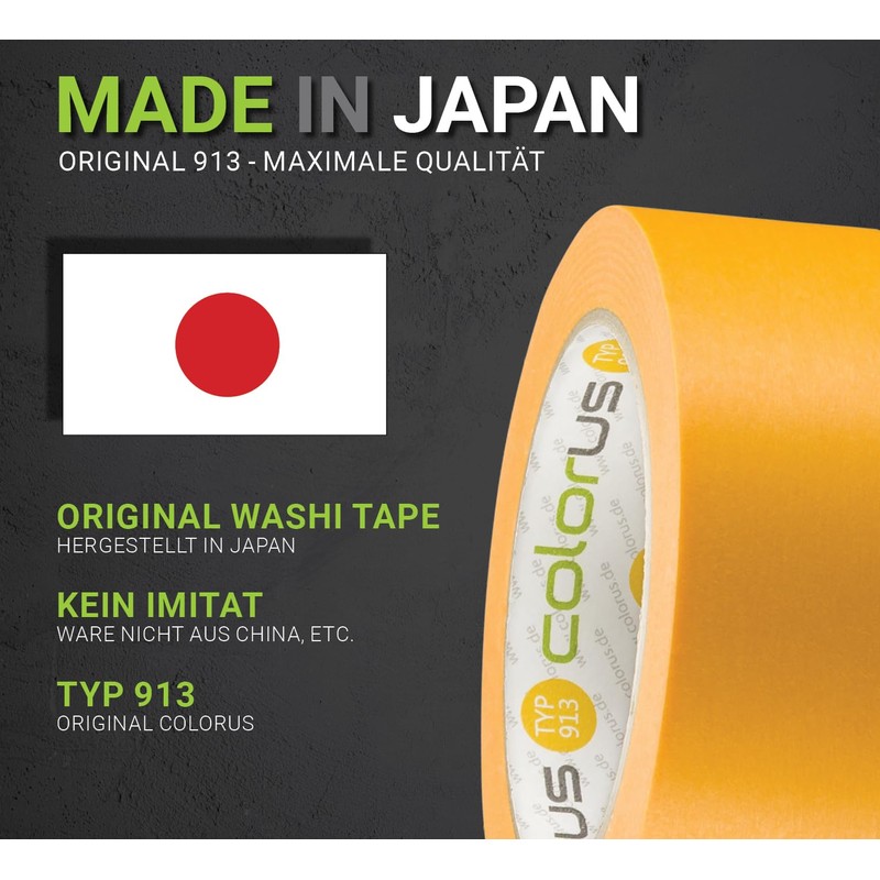 Colorus 3 x professional painter's gold tape, 25 mm x