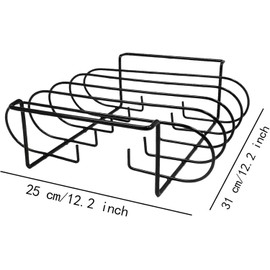 XKONG Stainless Steel Rib Rack, Holds Up to 4 Full Racks, BBQ Rib Rack for Gas Smoker or Charcoal Grill