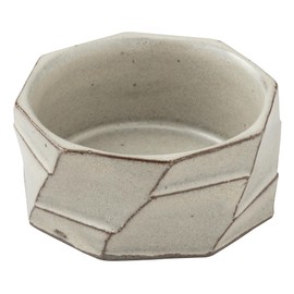 Marui Pottery MR-3-4125 Shigaraki Ware Hechimon, Small Bowl, Diameter Approx. 3.5 inches (9 cm), Chamfered, Greige