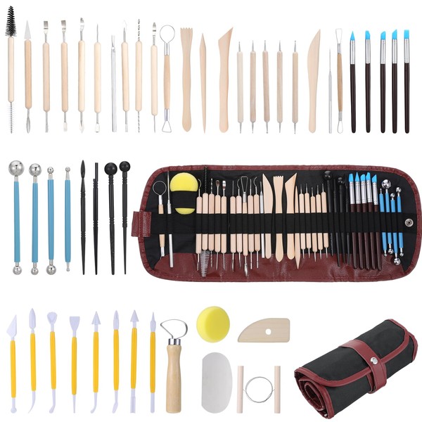 48PCS Pottery Tools for Sculpting Clay Tools Kit, Pottery Trimming