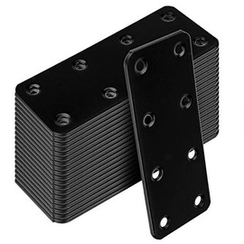 OTTFF 20 Pack 4 x 1-1/2" Black Mending Plates, Straight Connector for Wood, Carbon Steel