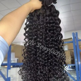 14a Grade Human Hair Bundles Bone Straight Original Burmese Curly Human Hair Wigs Bundles Supplierstyle: Italian curl, color: Black, Stretched Length: 12 inches