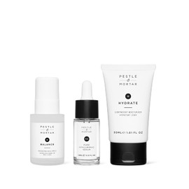 Pestle & Mortar Ultimate Hydration Kit- Hyaluronic Acid Face Serum - Lightweight Anti Ageing Face Moisturiser - Hydrating Facial Mist