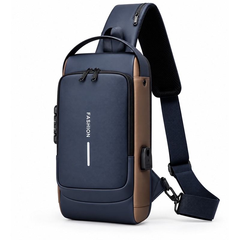 Anti-Theft Chest Bag with Combination Lock & USB Port –