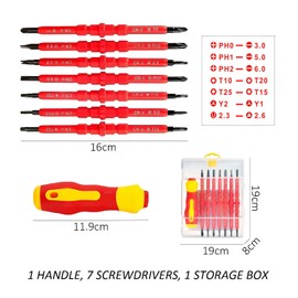 1 Set of 7-in-1 Insulated Screwdriver Set, Multifunctional Magnetic Screwdriver, Electrical Screwdriver Set, Electrician Screwdriver, Repair Tool Set