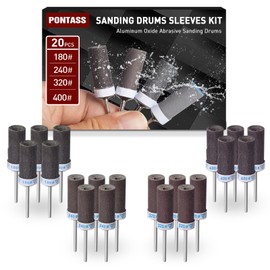180 240 320 400 Grit Sanding Bits for Dremel Tool with 1/8" Shank 20Pcs Sanding Drums Rotary Tools Accessories, Sanding Stick Sand Paper Tips for Metal Rust Removal/Jade Polishing/Stone Grinding