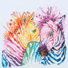 Trimits Large Cross Stitch Kit - Counted Cross Stitch Kit - 11 Count 36x36cm Zebras (Frame Not Included)