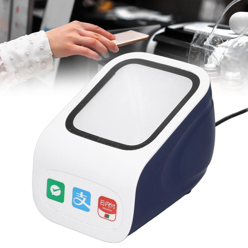 Desktop Barcode Scanner Voice Prompts Large Window QR Barcode Scanner