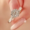 Anillo De Compromiso Mujer, Adjustable Anillos de Promesa S925 Plata