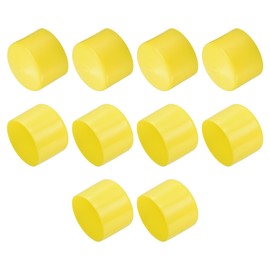 QUARKZMAN Pack of 10 Rubber Caps 60 mm (2 3/8 Inch) ID Vinyl Round End Cap Cover Screw Thread Protective Caps Yellow