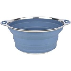 C.A.O. Klappbare Salatschüssel aus Silikon, 2,50 Liter, aus Silikon & Edelstahl, Farbe: Blau, Länge 28 cm, Breite 24 cm, Höhe 11,5 cm