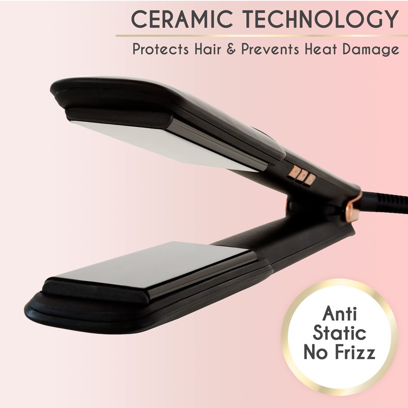 ELLA BELLA® Ceramic Flat Iron Hair Straightener • Professional Straightening