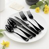 49-Piece Black Silverware Set with Organizer, Stainless Steel Flatware Set
