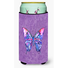Caroline's Treasures 8860TBC Butterfly on Purple Tall Boy Beverage Insulator Beverage Insulator Hugger, Tall Boy, multicolor