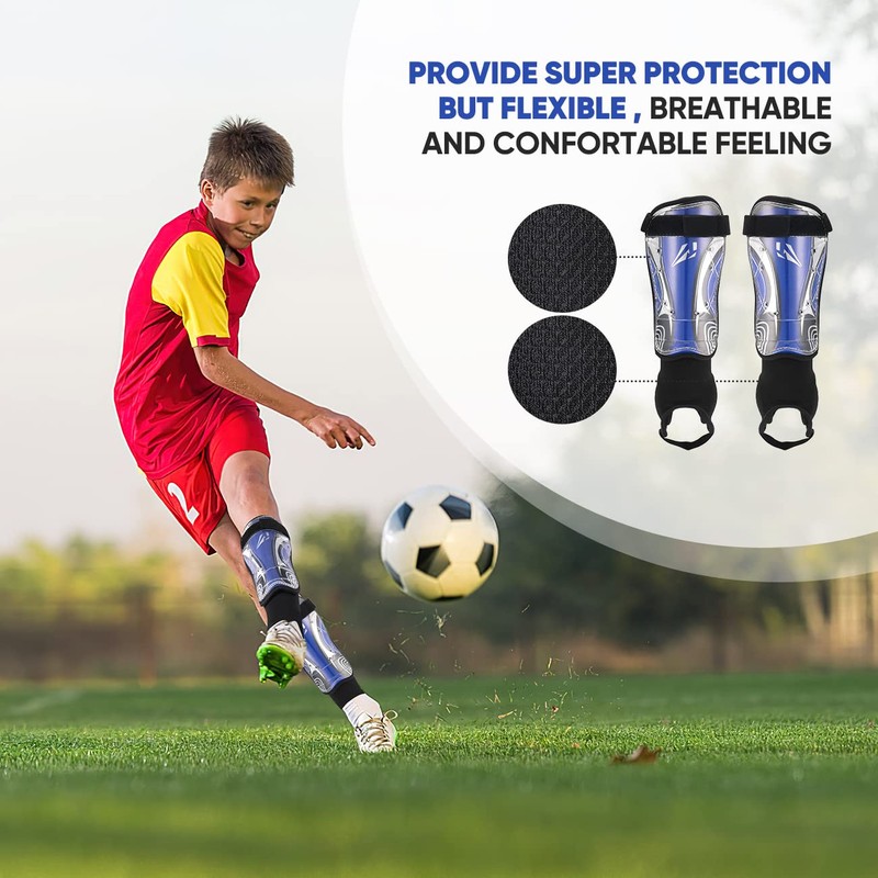 Soccer Football shin Guards with Low-Profile Flexible Super Protection,Great for