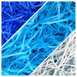 300 g Filling Material Gift, Wood Wool Filling Material for Decorating Gift Baskets, Multiple Colour Options and More Rich Combinations, Multicoloured Packaging Material Filling Material (Blue)