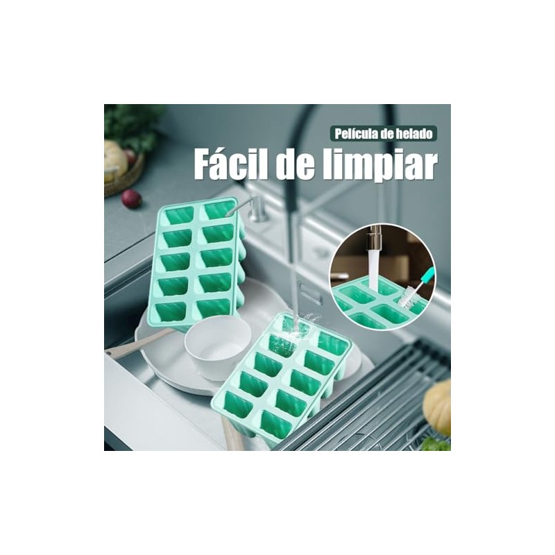 Moldes de silicona para Paletas de Hielo,10 Cavidade Moldes para