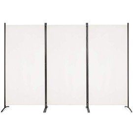 Giantex 6 Ft Tall 3 Panel Room Divider White, Lightweight Portable Folding Privacy Screen, Freestanding Partition Wall Divider and Separator for Bedroom Home Office Apartment Studio