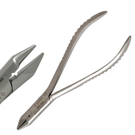 5.5in Dental Pliers for Adjusting, Bending, Loop Forming, and Clasp Making Ortho Wire - Dental Brace Wire Pliers | German Stainless Steel (No. 204-5.5" Bird Beak Pliers, Grooved)