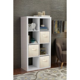 Better Homes and Gardens 8 Cube Storage Organizer, Multiple Finishes - White Texture