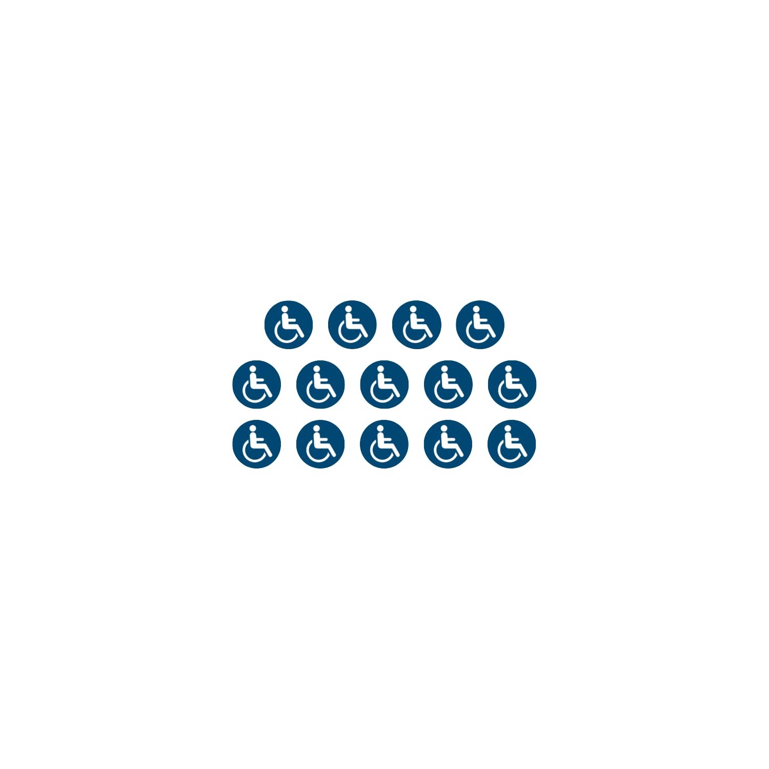 14 Stickers for Wheelchair Users, Diameter 9.5 cm, UV and Weather ...
