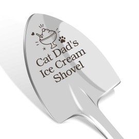 Cat Dad's Ice Cream Shovel, Father's Day Gifts for Cat Dad, Birthday Gift for Pet Lovers, Dad Gifts from Daughter Son, Best Gifts for Retirement, Stainless Steel Ice Cream Shovel for Dessert Lovers
