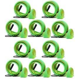 FASANIY Fishing Rod Sock Mesh Sleeve Rod Cover Braided Mesh Rod Protector Pole Gloves Fishing Tools for Fly, Spinning, Casting, Sea Fishing Rod (Green Gold Color Set (10pc))