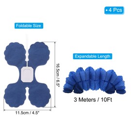 PATIKIL Total 40Ft Tissue Paper Garland, 4Pcs Four-Leaf Reusable Hanging Streamers Garland for Jungle Party Decorations Birthday Wedding Bridal Showers Decor Supplies, Navy Blue, 10Ft/Pcs