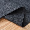 Reversible Double Layer Table Runner Faux Linen Fabric Charcoal Table
