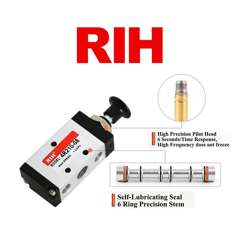 RIH Pneumatic Lever Operated Manual Switch Valve 1/4"NPT Solenoid Valve