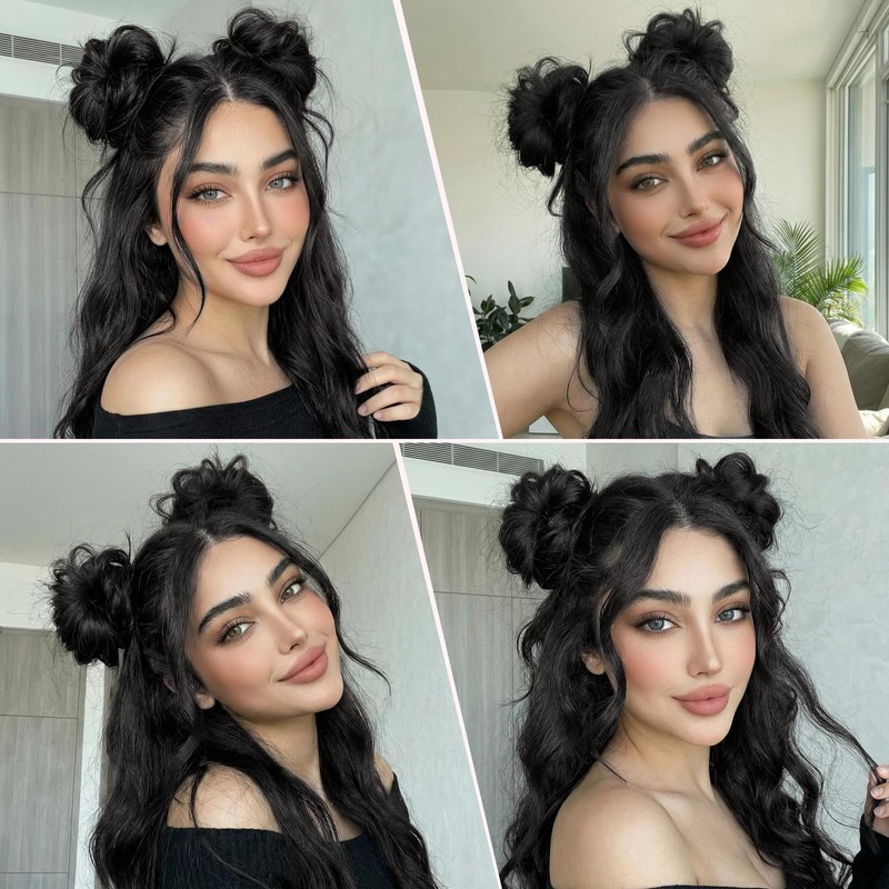 Space Buns Hair Piece 2 Pack Messy Bun Extension Claw