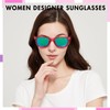 Fancypink Retro Mirrored Polarized Sunglasses for Women|Lightweight Trendy Sunglasses w