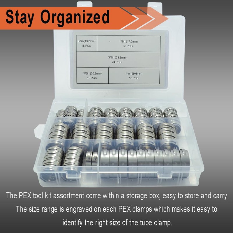 TT FLEX 304 Stainless Steel Single Ear Hose Clamps Kit,
