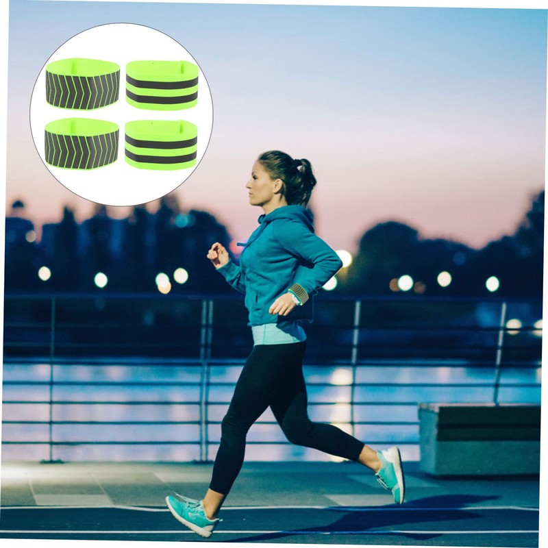 BESPORTBLE Safety Reflective Strap 4pcs Night Running Wristband for Parents