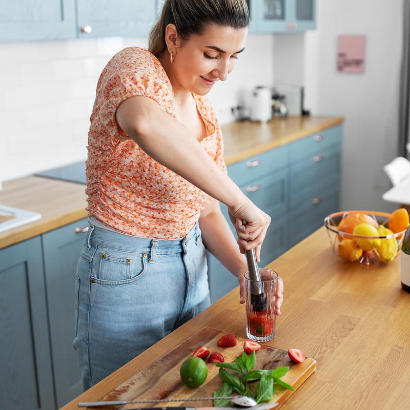 uxcell 8 Inch Stainless Steel Muddler for Cocktail Bar Drink
