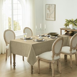 Softalker - Mantel rectangular con textura, impermeable, lavable, resistente a las manchas, antiarrugas, para cocina, comedor, fiestas (52 x 70 pulgadas, color caqui)