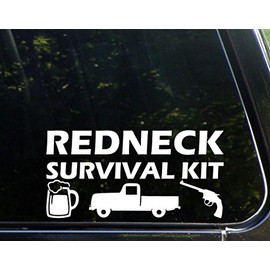Sweet Tea Decals Redneck Survival Kit - 9 1/4" x 4 1/2" - Vinyl Die Cut Decal/Bumper Sticker for Windows, Trucks, Cars, Laptops, Macbooks, Etc.
