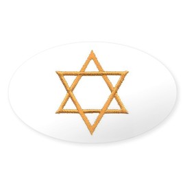 CafePress Star of David for Passover Oval Car Bumper Sticker