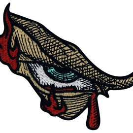ZEGINs The Angry Eye Patch Embroidered Applique Badge Iron On Sew On Emblem
