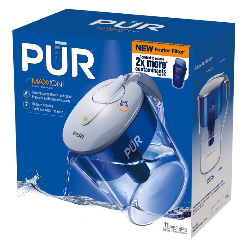 PUR CR1100CV Classic Water Filter Pitcher Filtration System, 11 Cup