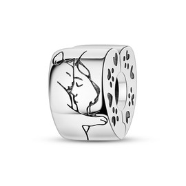 CYCUFF Clip Spacer Charm for Bracelet 925 Sterling Silver Pave Cubic Zirconia Clip Clasp Stopper Bead Charm Gift for Women Girls, Sterling Silver