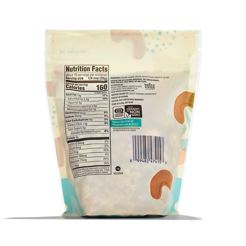365 by Whole Foods Market, Organic Roasted & Salted Cashews,