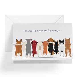 1Up Greetings Father's Day Card Dog Dad | Fathers Day card from Dog |5”x7.5” | (Single Card and Envelope)