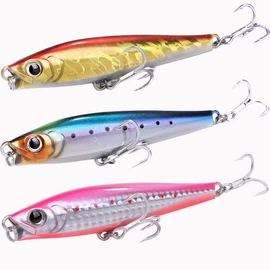 Contyu Sinking Pencil Lure Set, 3.7 inches (95 mm), 1.4 oz (40 g), 4.3 oz (110 mm), 1.7 oz (48 g), Lip Included, Through Wire, Blue Product, Sea Bass, Flounder (4.3 oz (110 mm/48 g), Color A' (Set of 3)