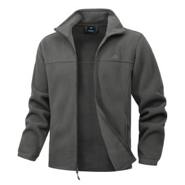 UTWGN Men's Soft Polar Fleece Jacket with Pockets Lightweight Outdoor Recreation Full Zip Coat