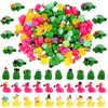 GGSTDDUP 80 Pcs Mini Resin Animals, Tiny Ducks Miniature Flamingo