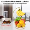 Livabber Countertop Fruit Basket Bowl with Banana Hanger, Modern Standing