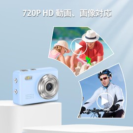 SACCONNECT SMC01-BL Mini Camera, Digital Camera, Small Digital Camera, Sending to Smartphone, Fixed Focus, Approx. 1 Million Pixels, 720P HD, Video, 0.96-inch LCD Screen, USB Type-C and Android