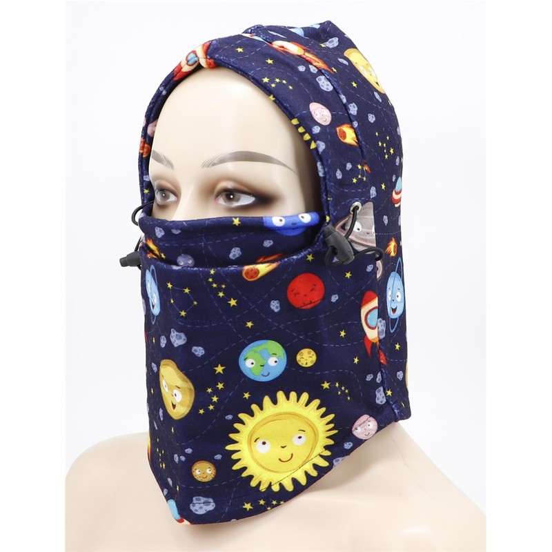 Kids Printed Balaclavas Ski Mask Neck Gaiter Full Face Mask